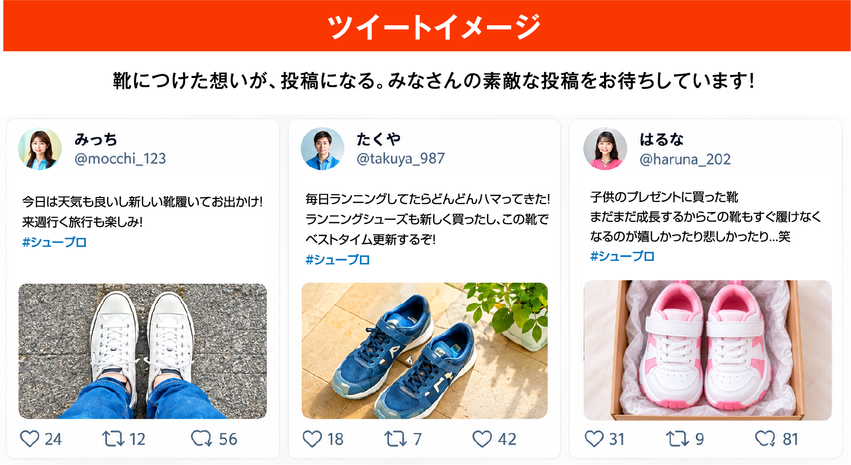ツイートイメージ 靴につけた想いが、投稿になる。みなさんの素敵な投稿をお待ちしています！